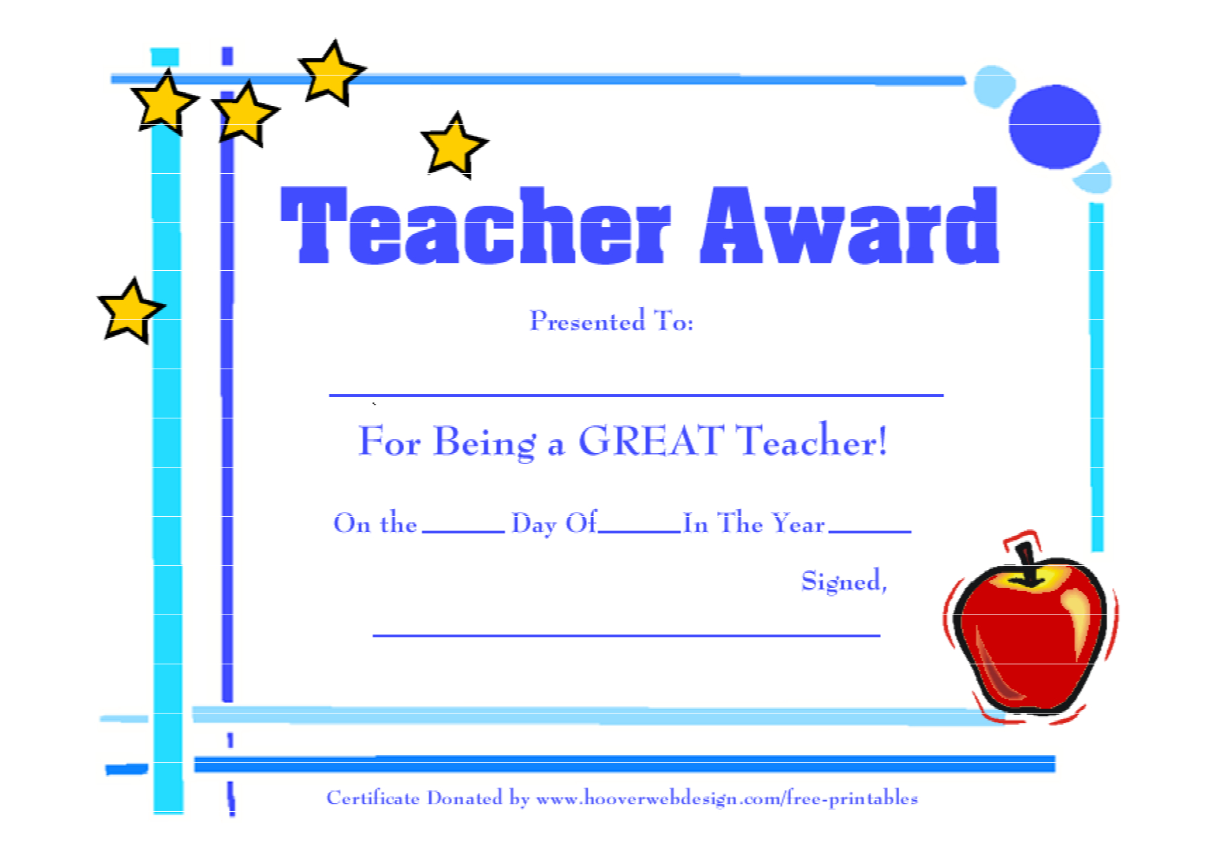 Free Printable Certificates For Teachers Free Printable   Teacher Awards 9 New Certificat Templates Free Printable Certificates For Teachers 