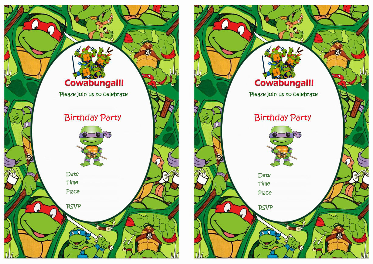Teenage Mutant Ninja Turtles | - Free Printable Ninja Turtle Birthday Invitations