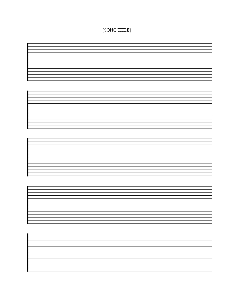Télécharger Free Printable Music Staff Sheet 5 Double Lines - Free Printable Blank Sheet Music