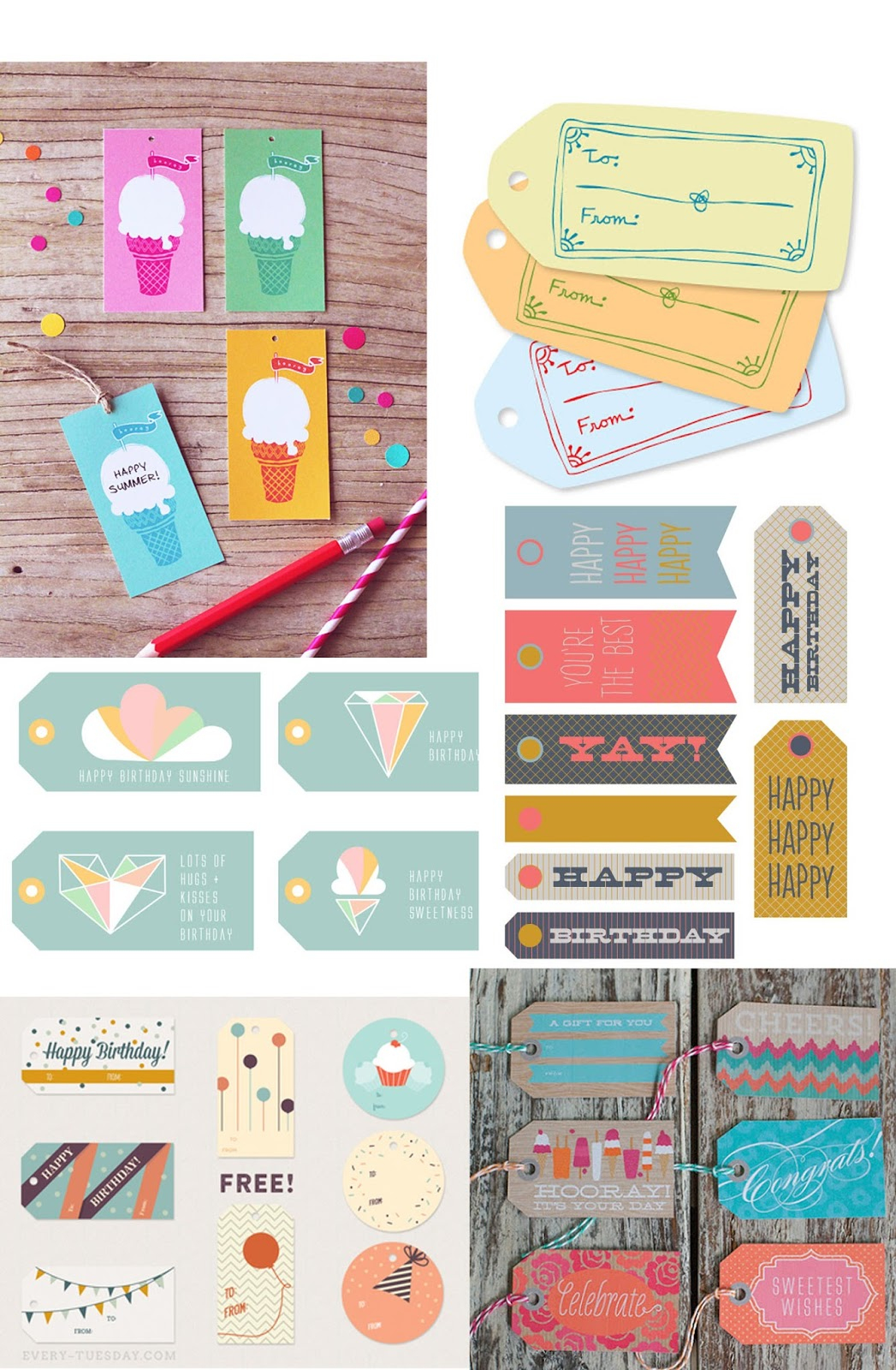 Tell: Free Printable Birthday Tags - Tell Love And Party - Birthday Party Favor Tags Printable Free