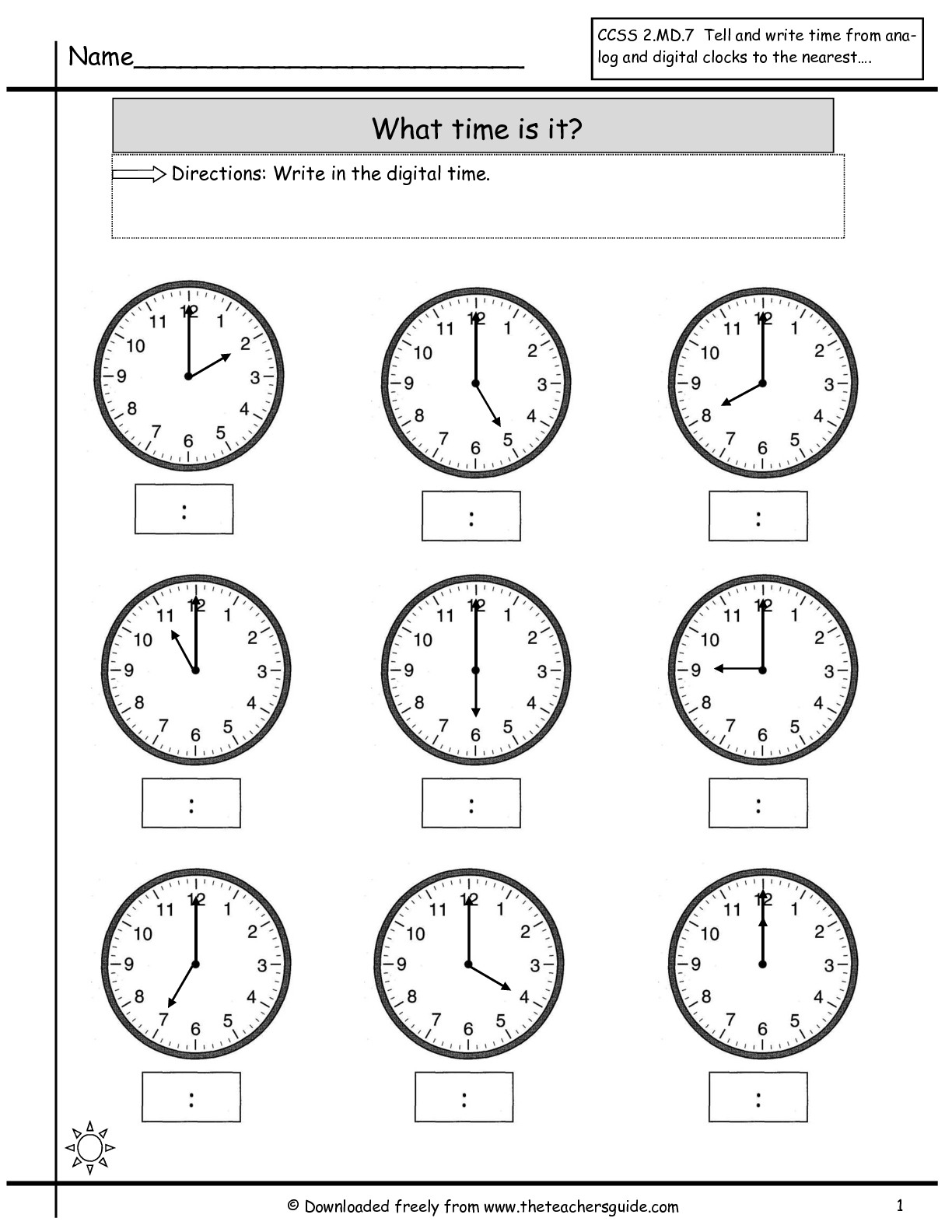 Telling Time Worksheets From The Teacher&amp;#039;s Guide - Free Printable Telling Time Worksheets For 1St Grade