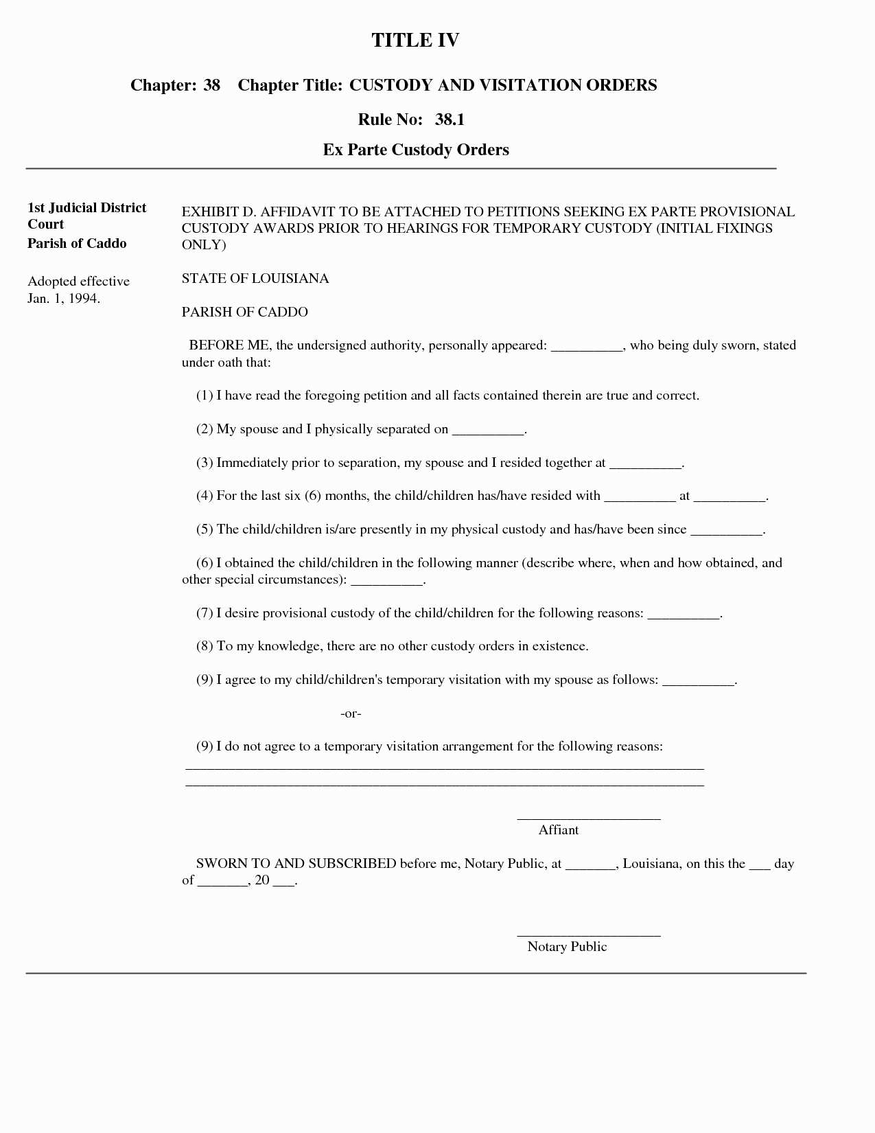 Temporary Child Custody Agreement Form 97998 Awesome Free Printable - Free Printable Child Custody Papers