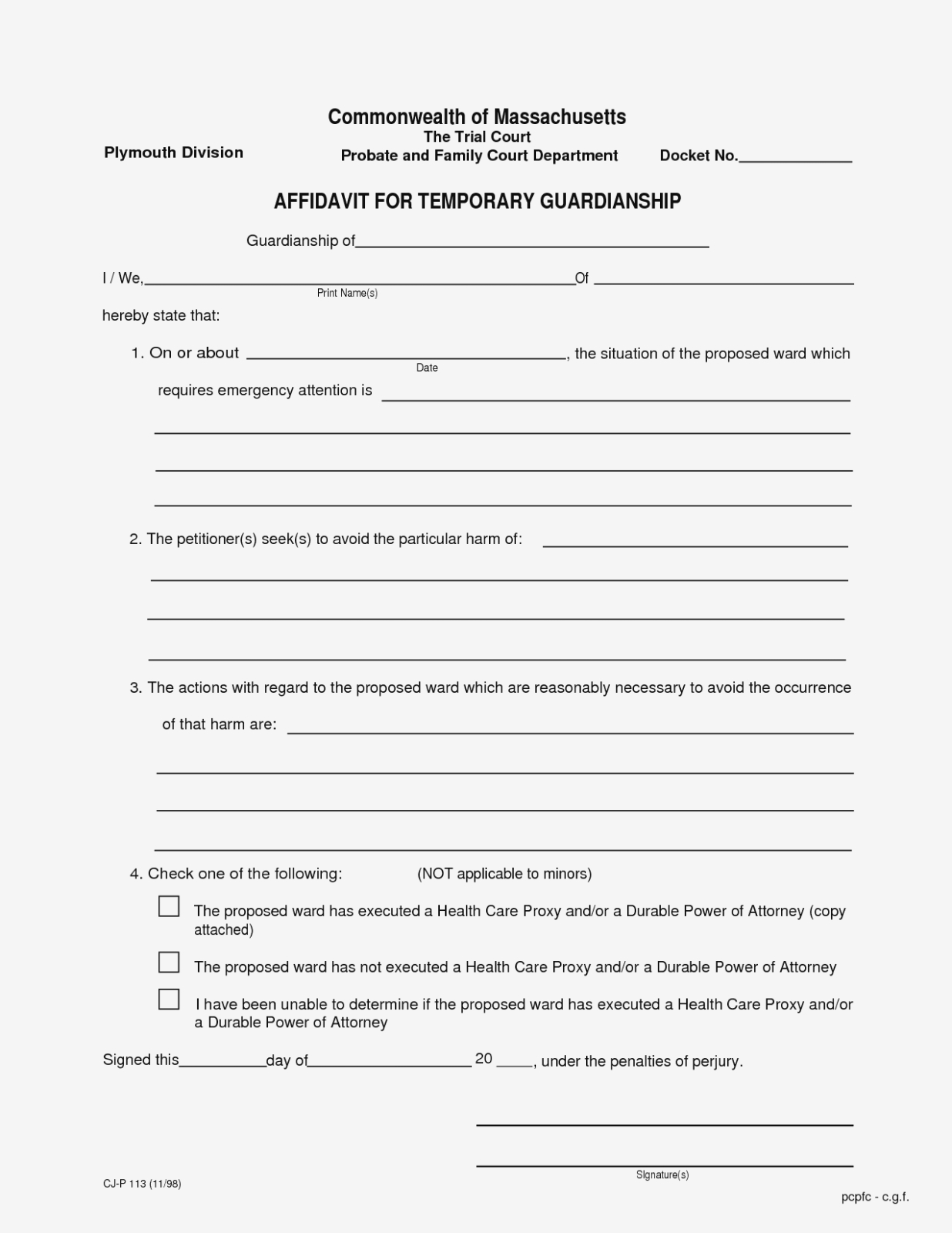 Temporary Guardianship Form Texas New Temporary Custody Form - Free Printable Child Guardianship Forms