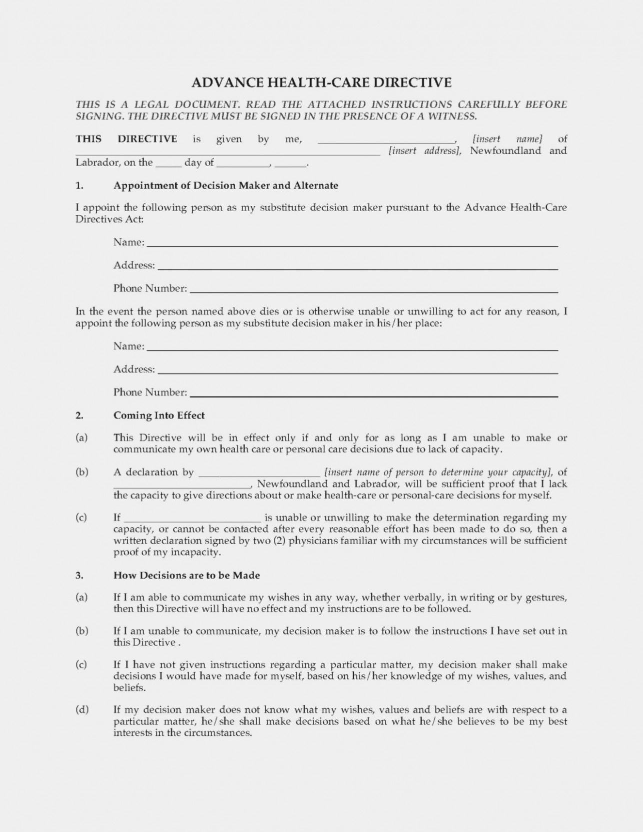 Ten Things You Won&amp;#039;t Miss | Invoice And Resume Template Ideas - Free Printable Advance Directive Form