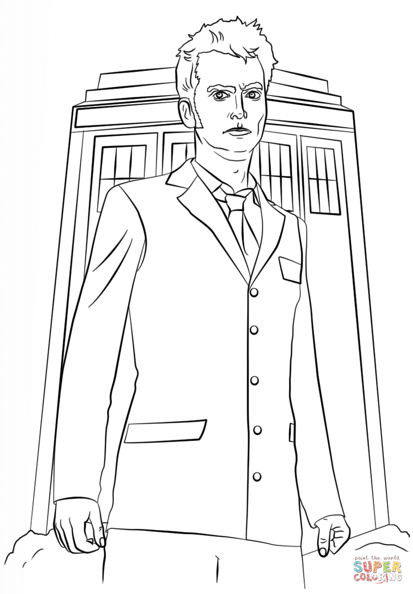 Tenth Doctor Coloring Page | Free Printable Coloring Pages - Doctor Coloring Pages Free Printable