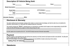 Free Printable Vehicle Bill Of Sale