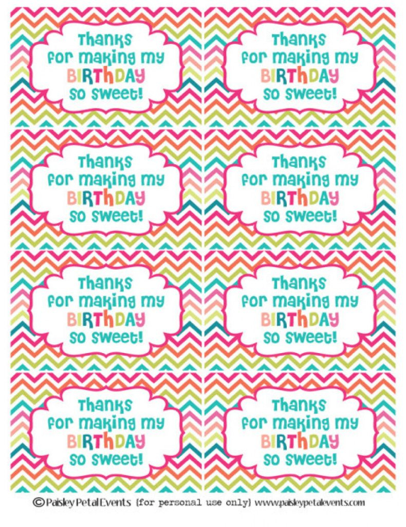 Thank You For Coming Free Printable Tags | Free Printable - Free Printable Thank You Tags For Birthdays