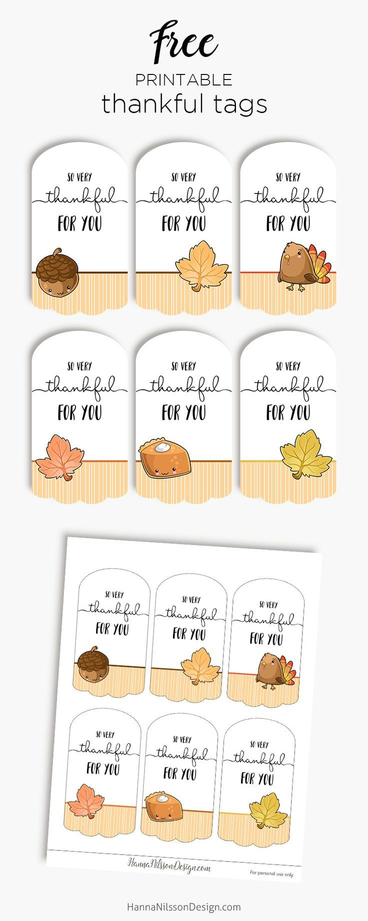 Thankful For You Tags| Free Printable Tags For Thanksgiving Gifts - Thankful For You Free Printable Tags