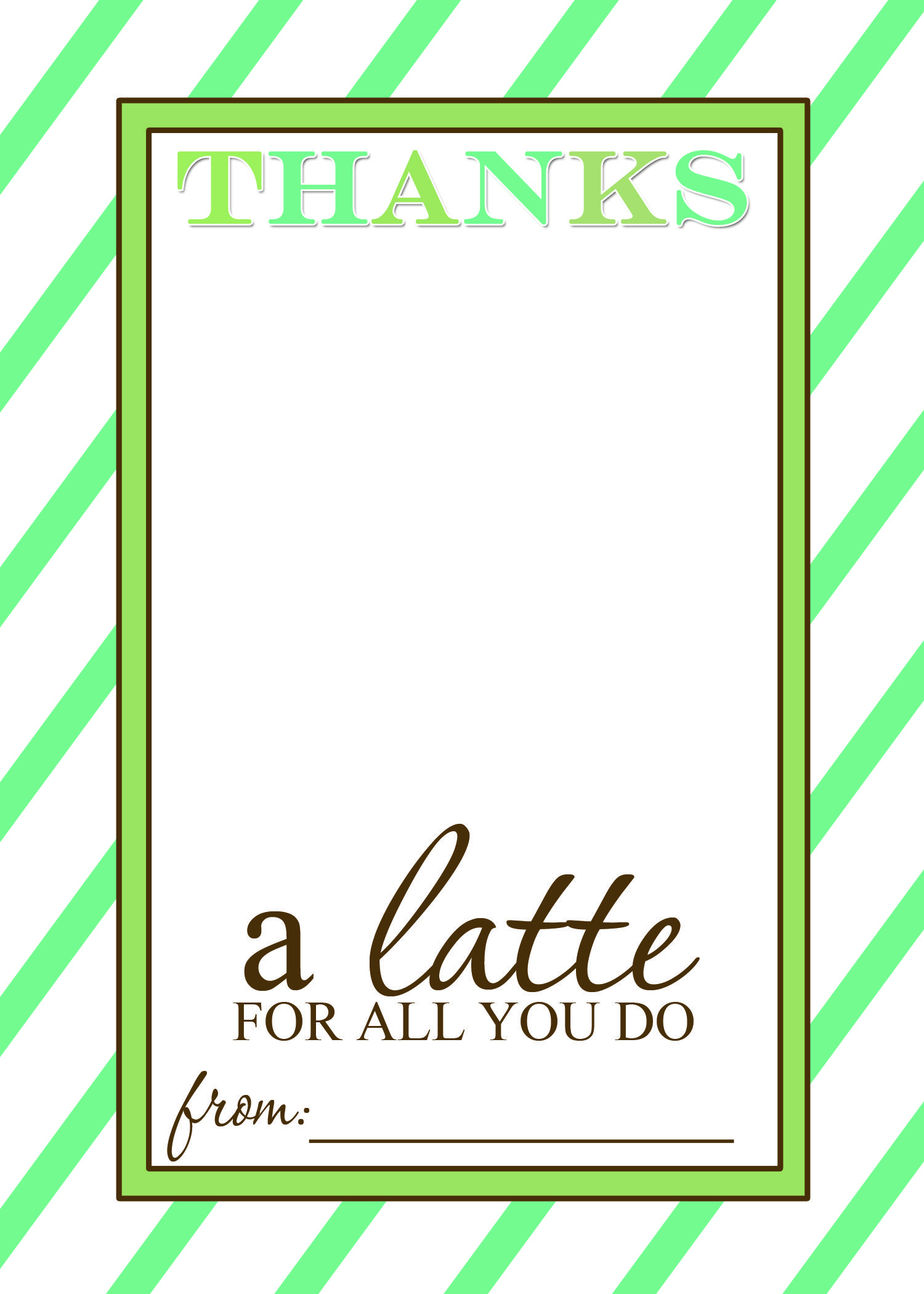 Thanks A Latte Free Printable Gift Card Holder Teacher Gift | Craft - Thanks A Latte Free Printable Gift Tag