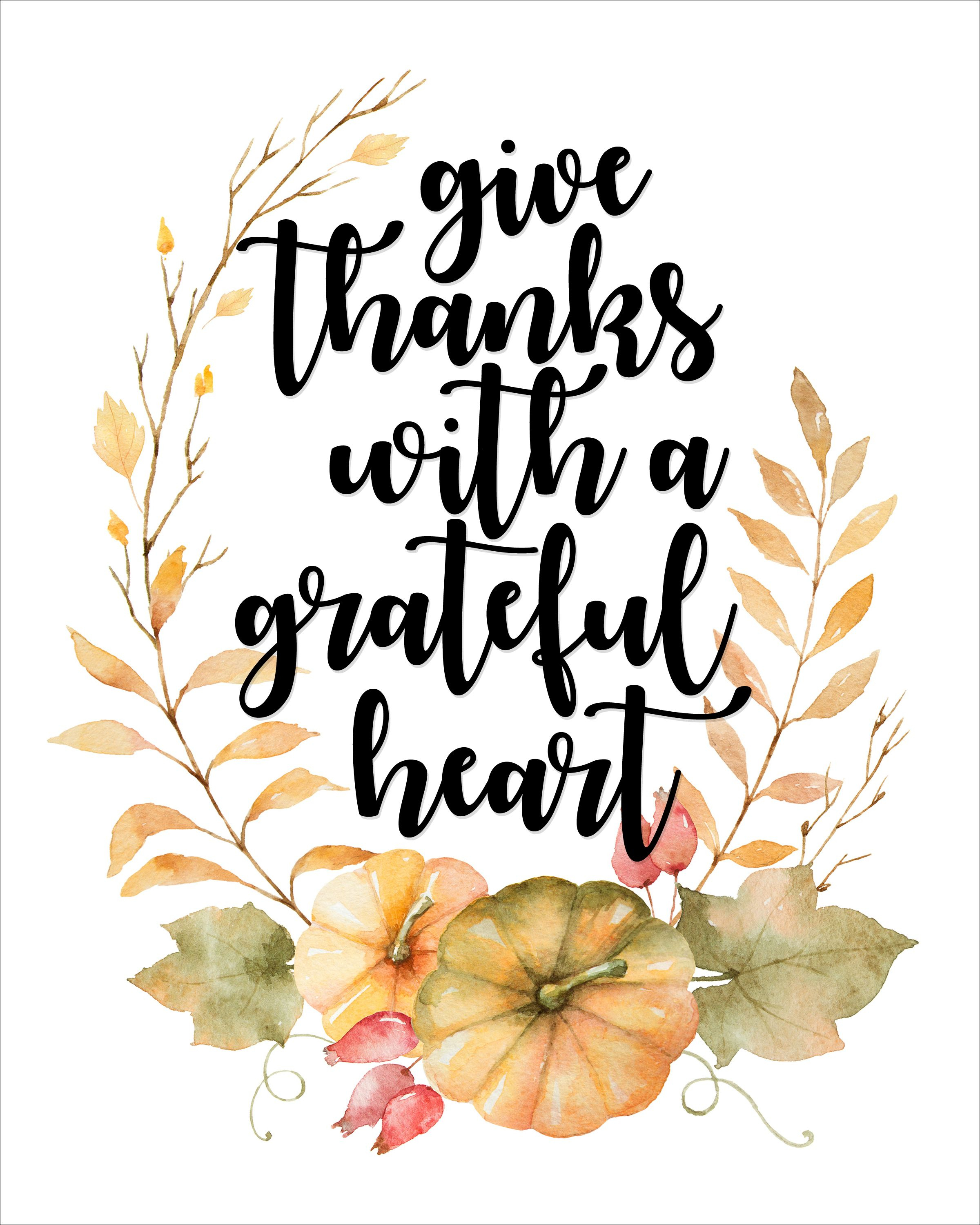 Thanksgiving Free Printable - Watercolor Thanksgiving Printable - Free Printable Thanksgiving Graphics