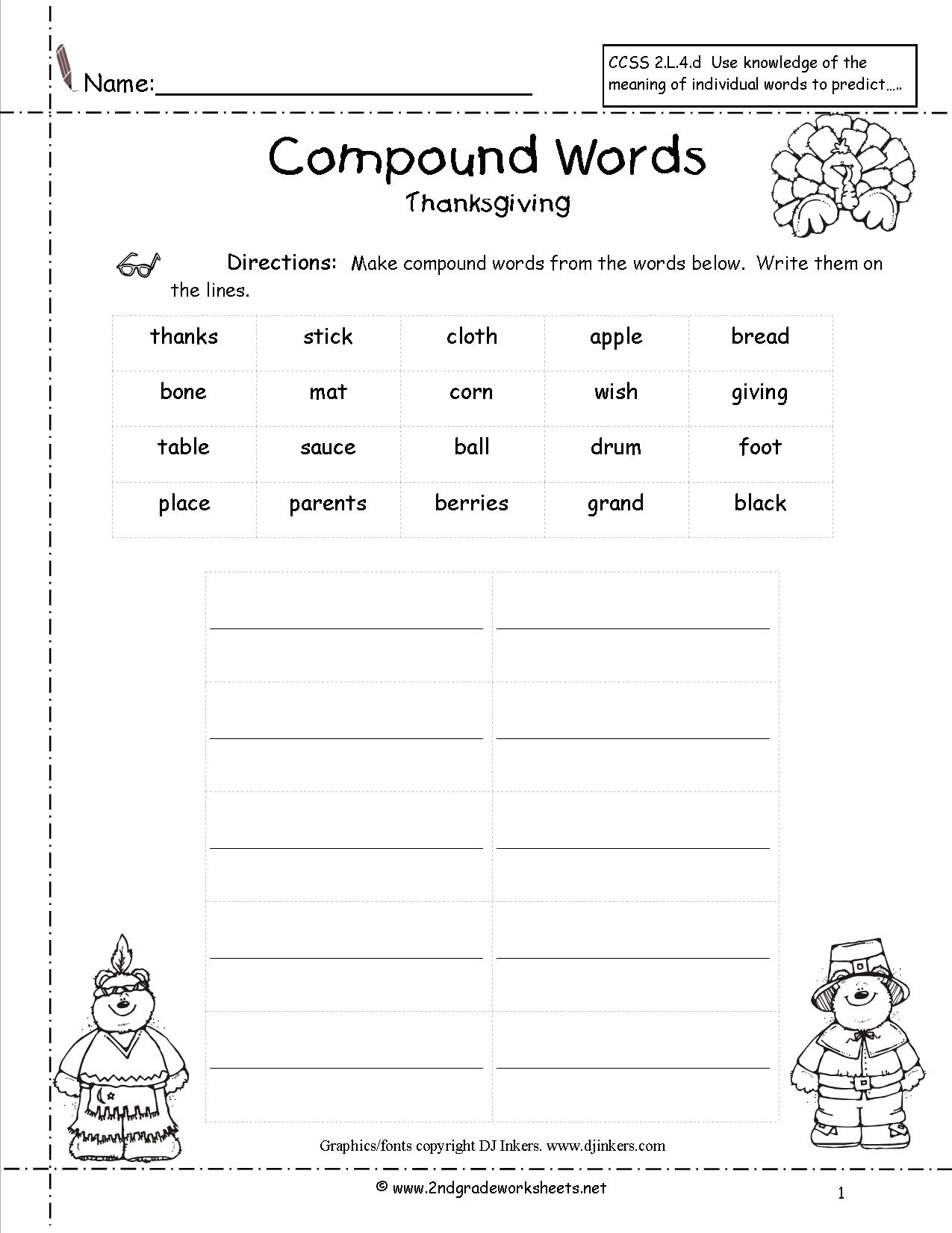 Thanksgiving Printouts And Worksheets - Free Printable Worksheets For 2Nd Grade