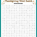 Thanksgiving Word Search Free Printable Worksheet   Free Printable Word Puzzles