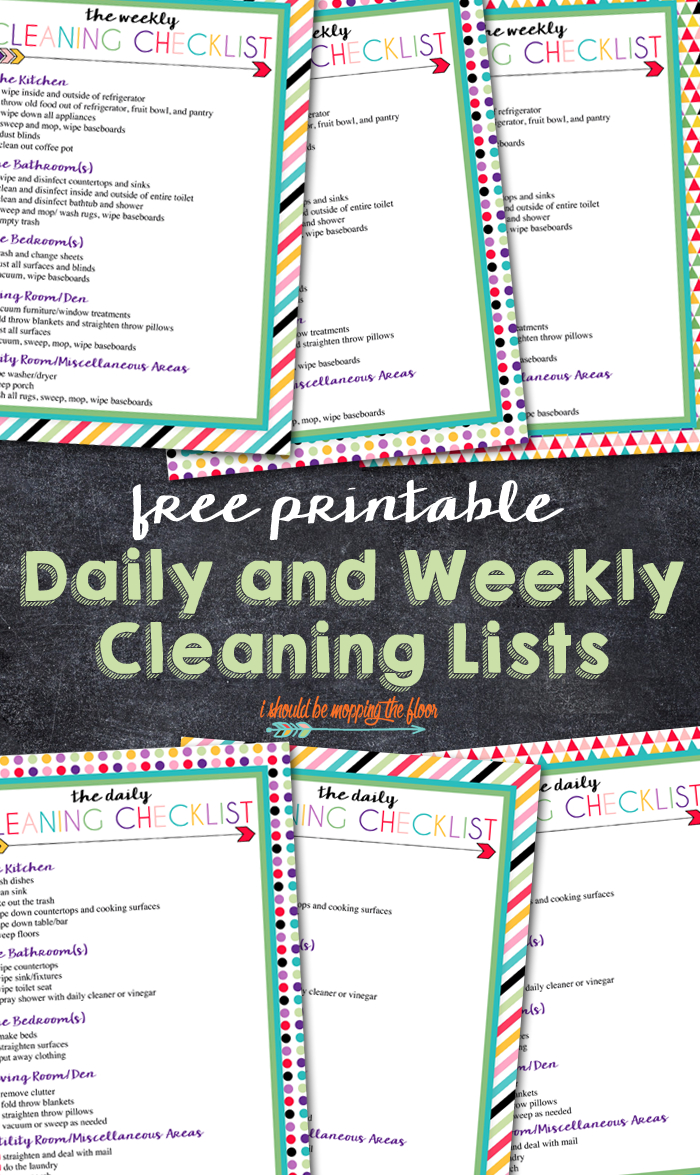 The Best Free Printable Cleaning Checklists - Sarah Titus - Free Printable Housework Checklist