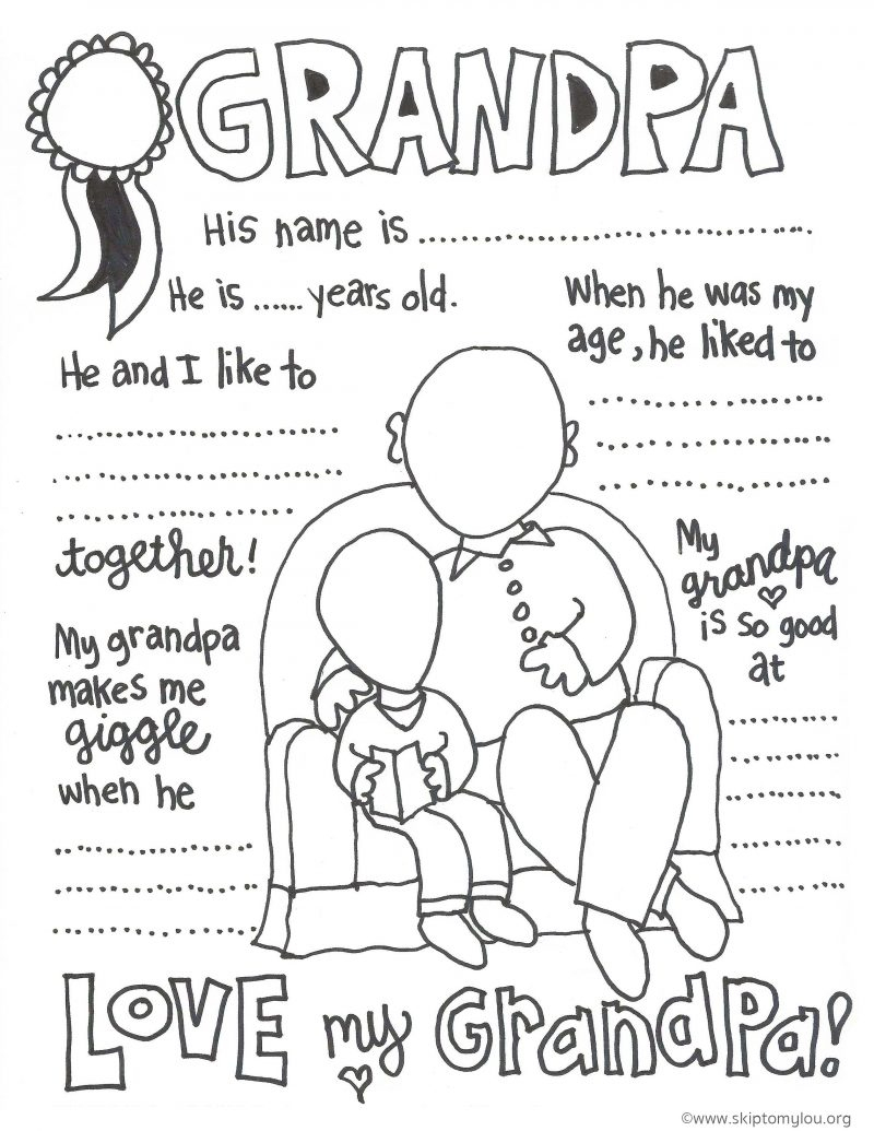 The Cutest Grandparents Day Coloring Pages | Skip To My Lou - Free Printable Fathers Day Coloring Pages For Grandpa