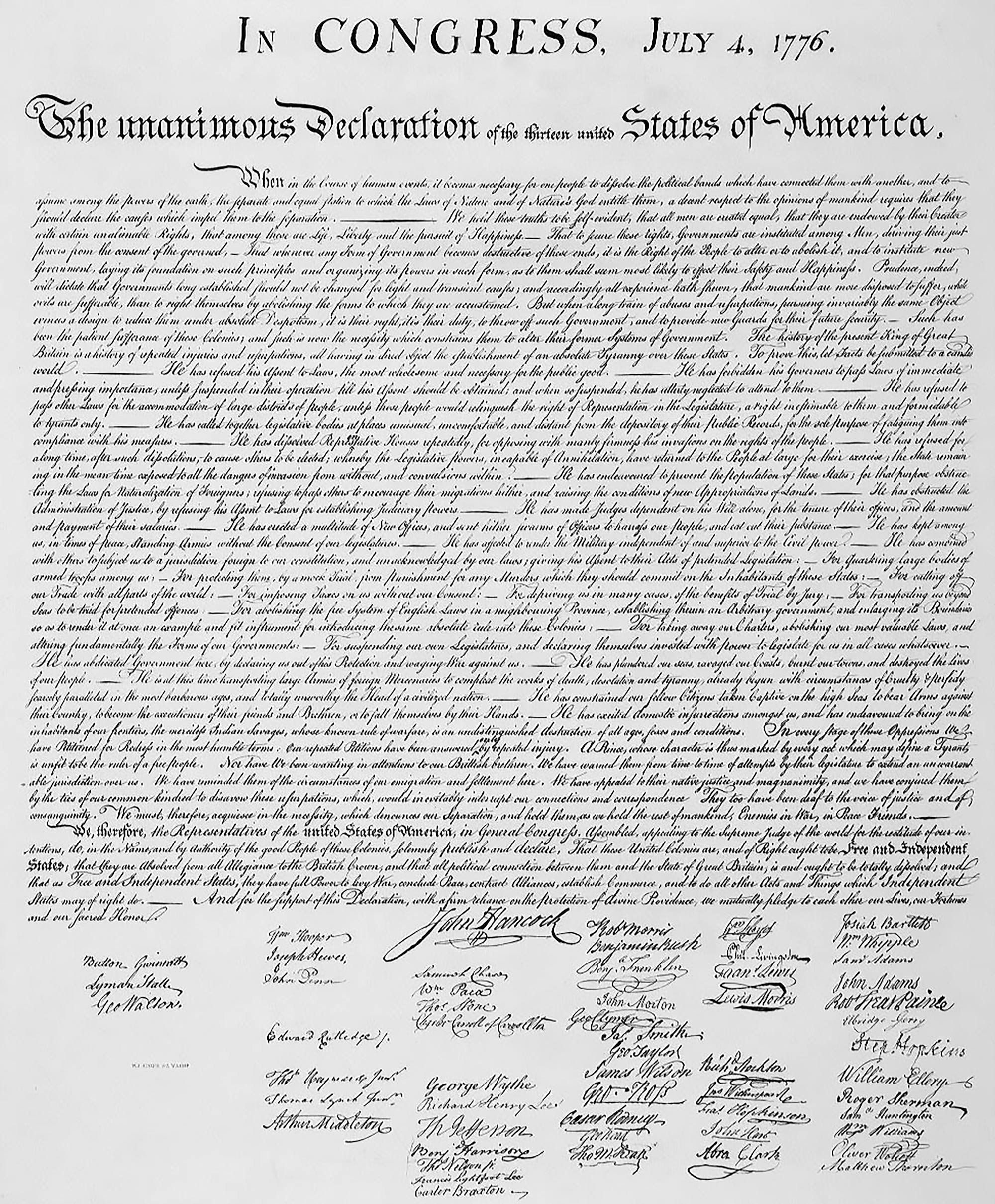 Free Printable Copy Of The Declaration Of Independence Free Printable