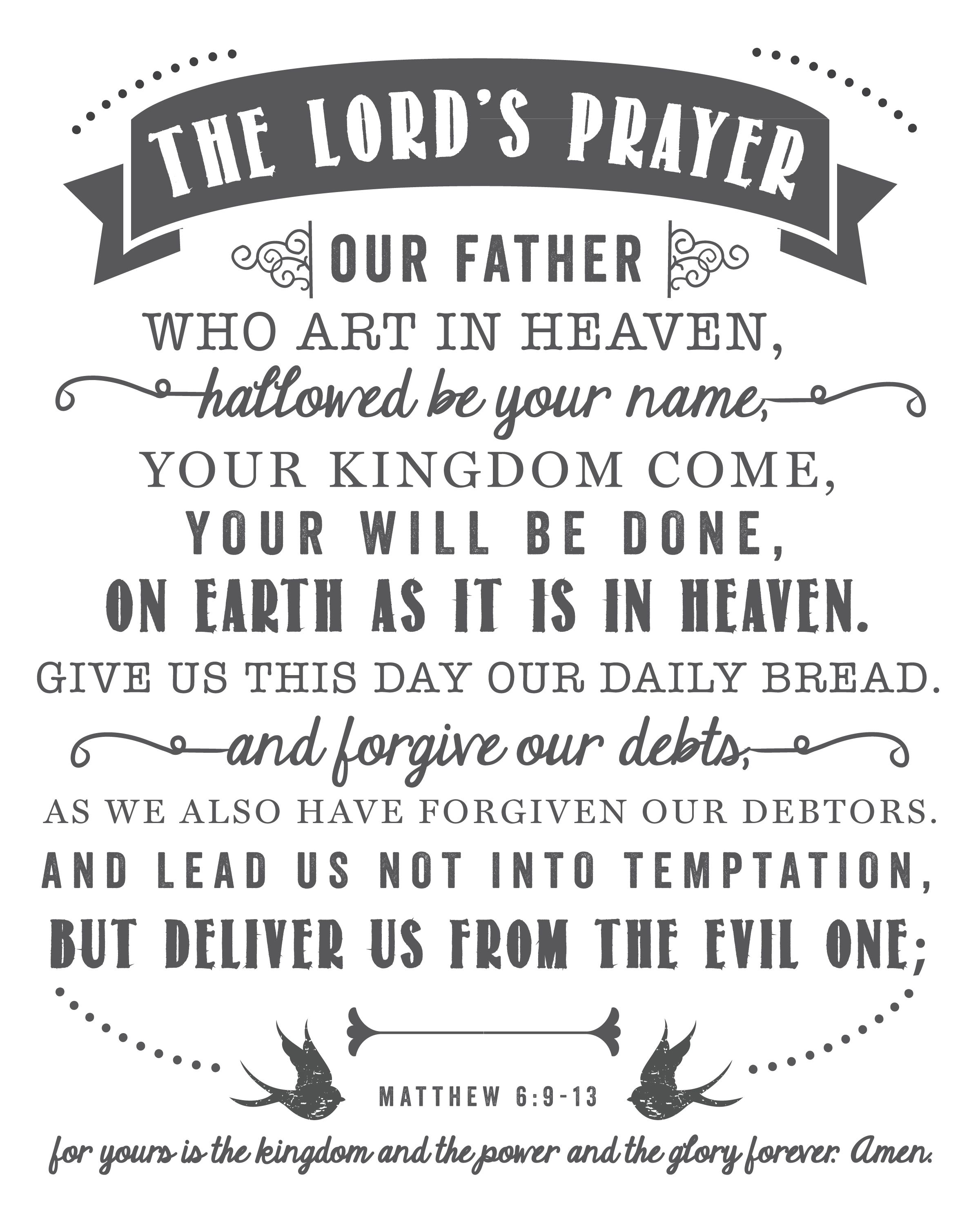 The Lord&amp;#039;s Prayer | Free Printables - Printables That Are Free - For This Child We Have Prayed Free Printable