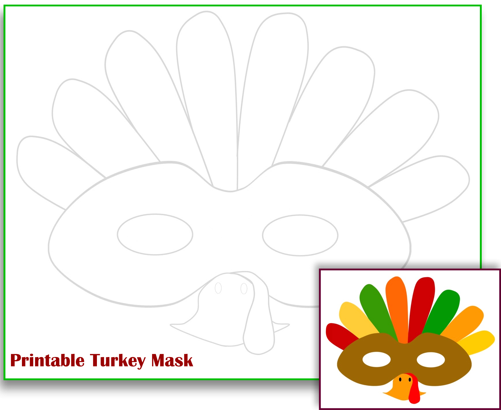 The Mama Zone Free Printable Turkey Mask Free Printable Turkey - Free Printable Turkey