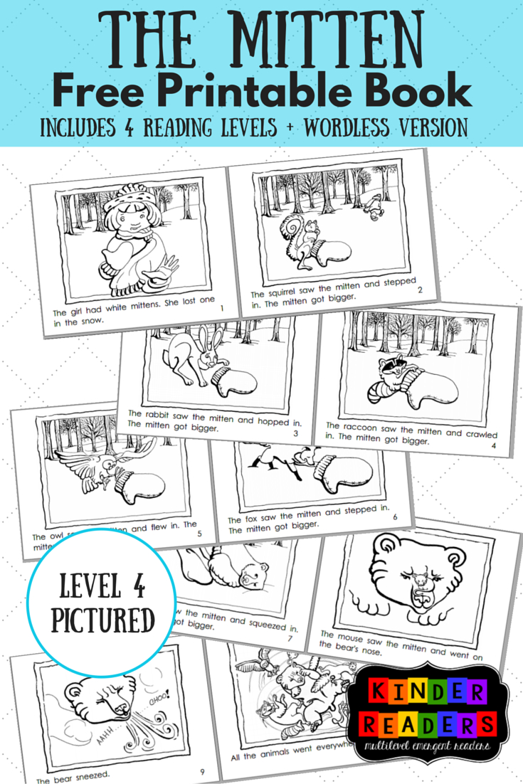 The Mitten Multilevel Kinderreaders Printable Book | A To Z Teacher - Free Printable Kindergarten Level Books