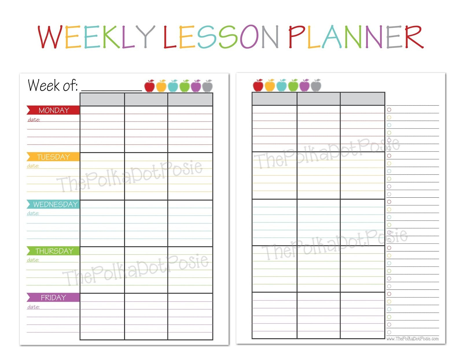 The Polka Dot Posie: New! Teacher &amp;amp; Homeschool Planners | Plan It - Free Printable Teacher Planner