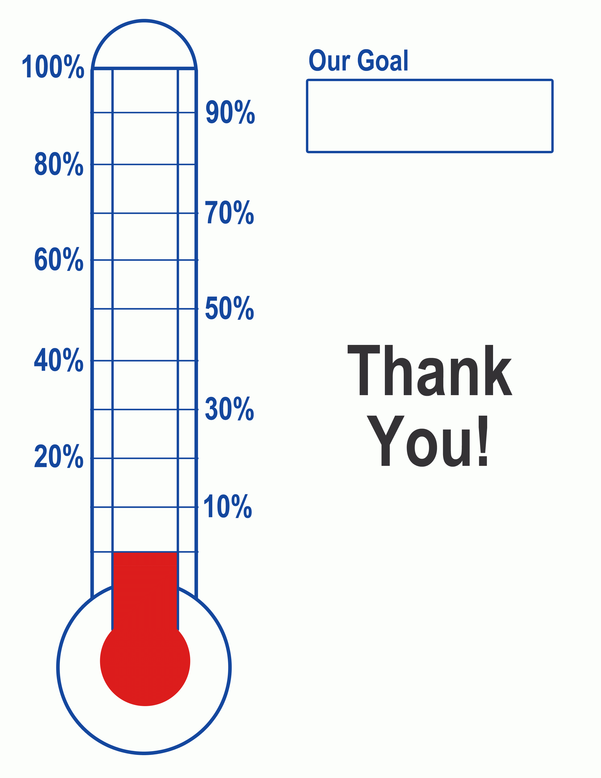 Thermometer Template, Fundraising, Goal, Blank &amp;amp; Printable - Free Printable Goal Thermometer Template