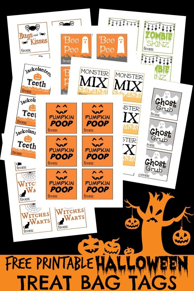 These Free Printable Halloween Treat Bag Tags Are So Cute And I Love - Free Printable Trick Or Treat Bags