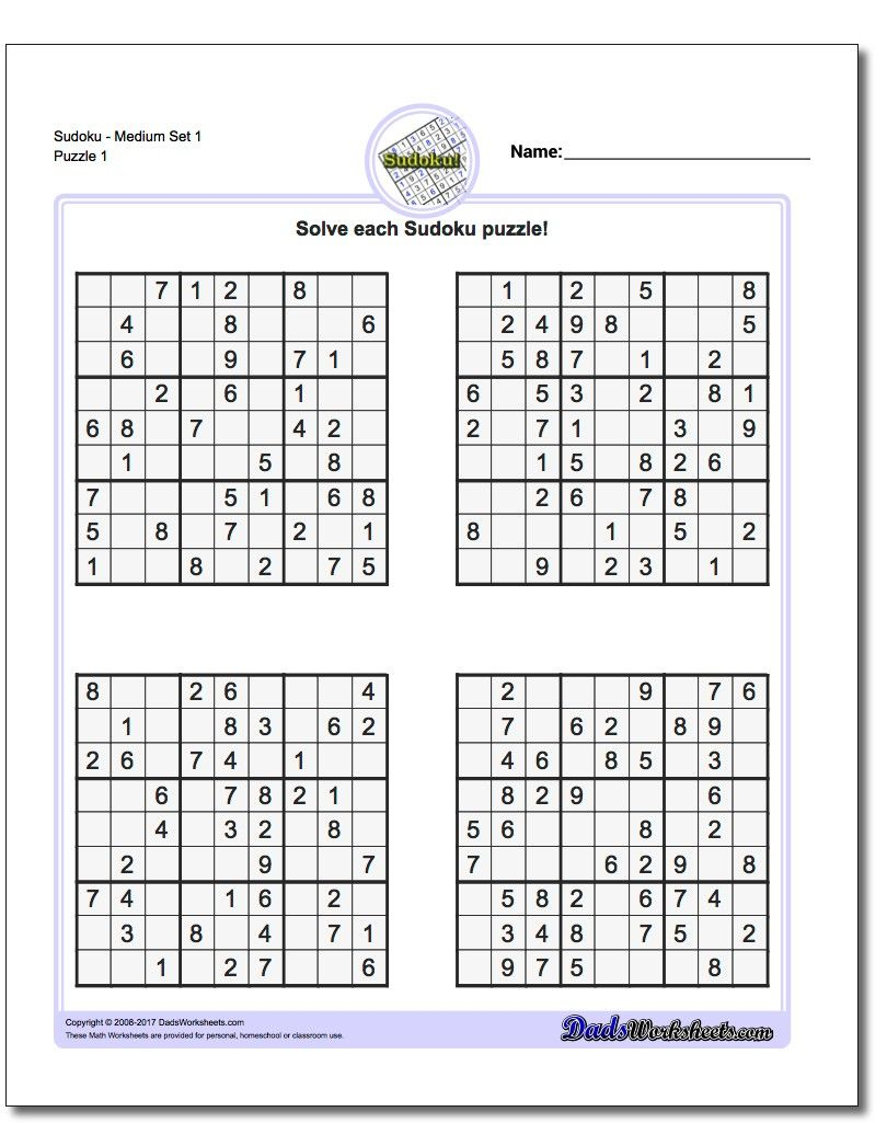These Printable Sudoku Puzzles Range From Easy To Hard, Including - Free Printable Sudoku 4 Per Page