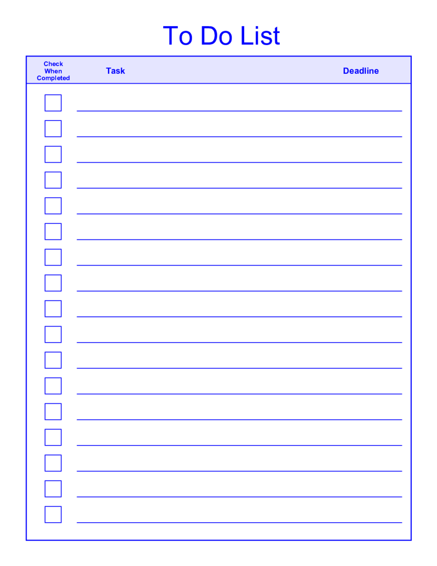 Things-To-Do-List-Template-Pdf - Free Printable To Do List Pdf