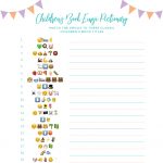 This Free Emoji Pictionary Baby Shower Game Printable Uses Emoji   Free Printable Baby Shower Games For Large Groups