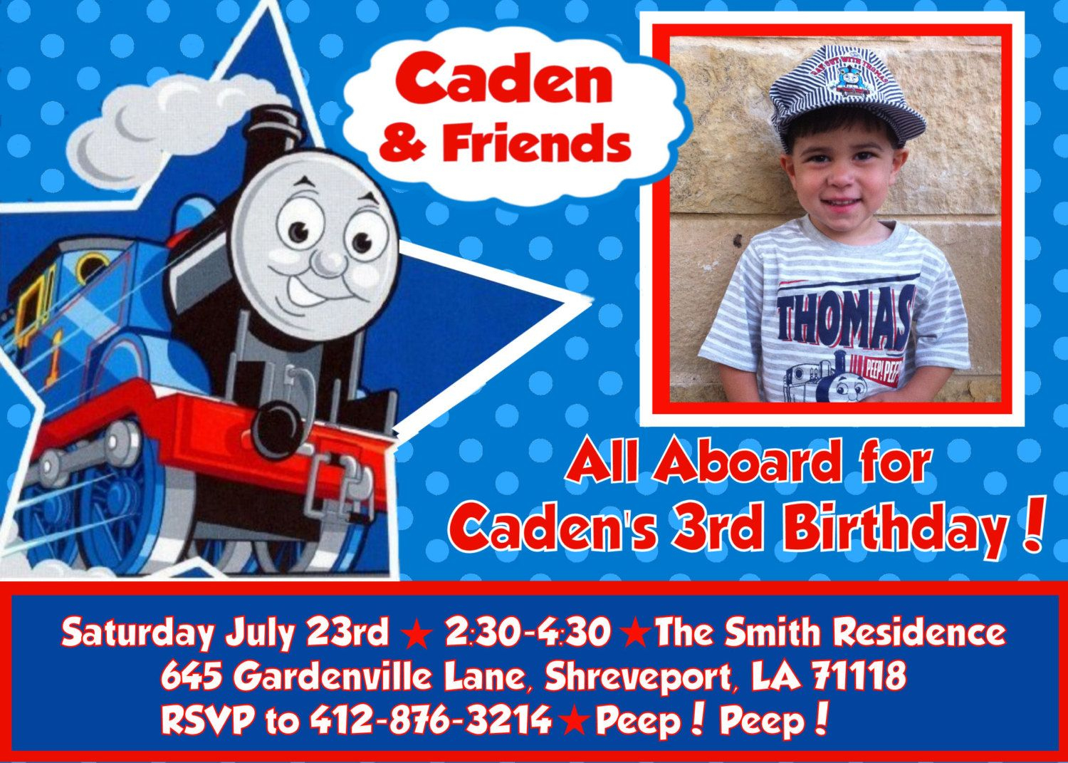 Thomas The Tank Engine Train Printable Diy Birthday Party Invitation - Thomas Invitations Printable Free