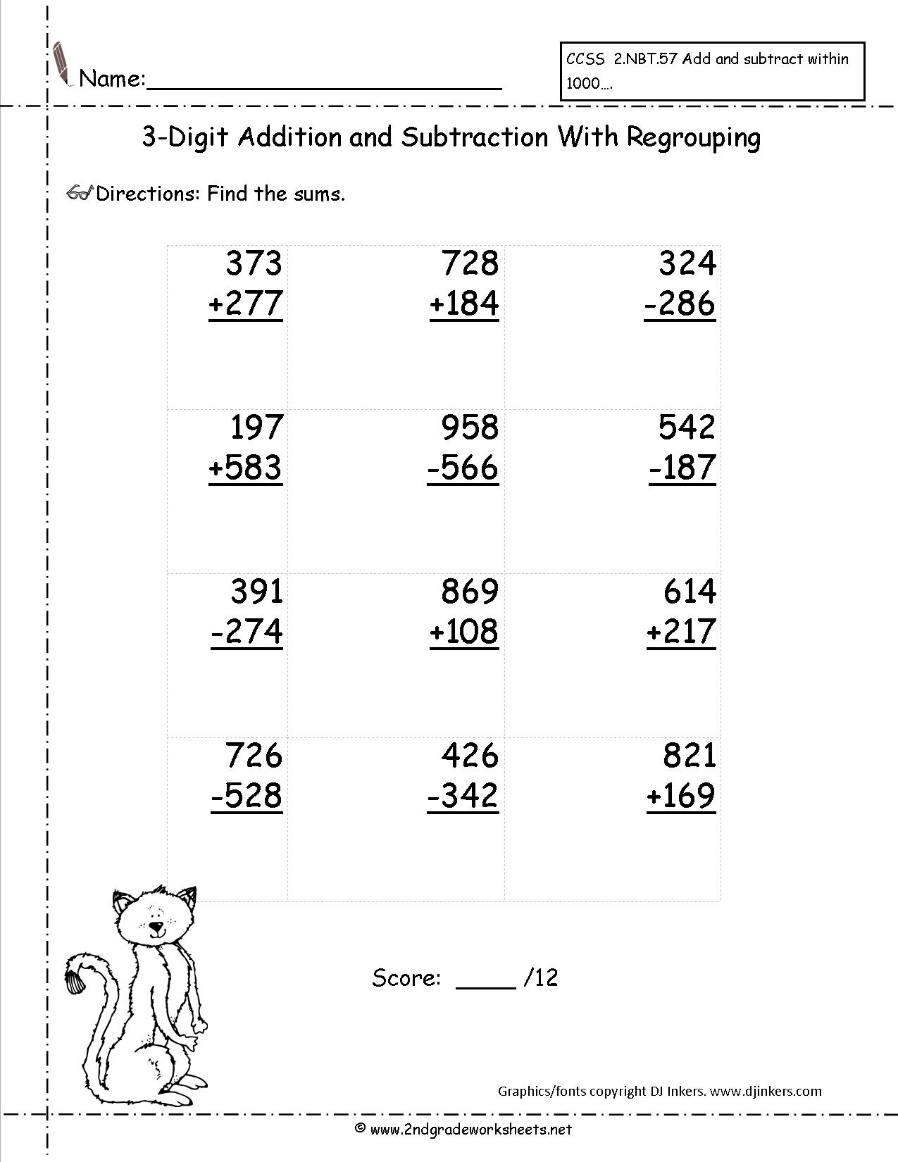 Three Digit Addition And Subtraction Worksheets From The Teacher&amp;#039;s Guide - Free Printable Addition And Subtraction Worksheets