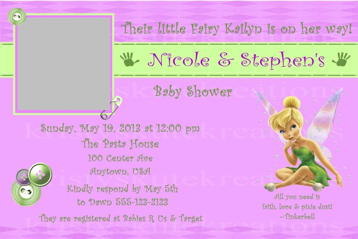 Tinkerbell Baby Shower Invitations - Baby Shower Ideas - Free Printable Tinkerbell Baby Shower Invitations