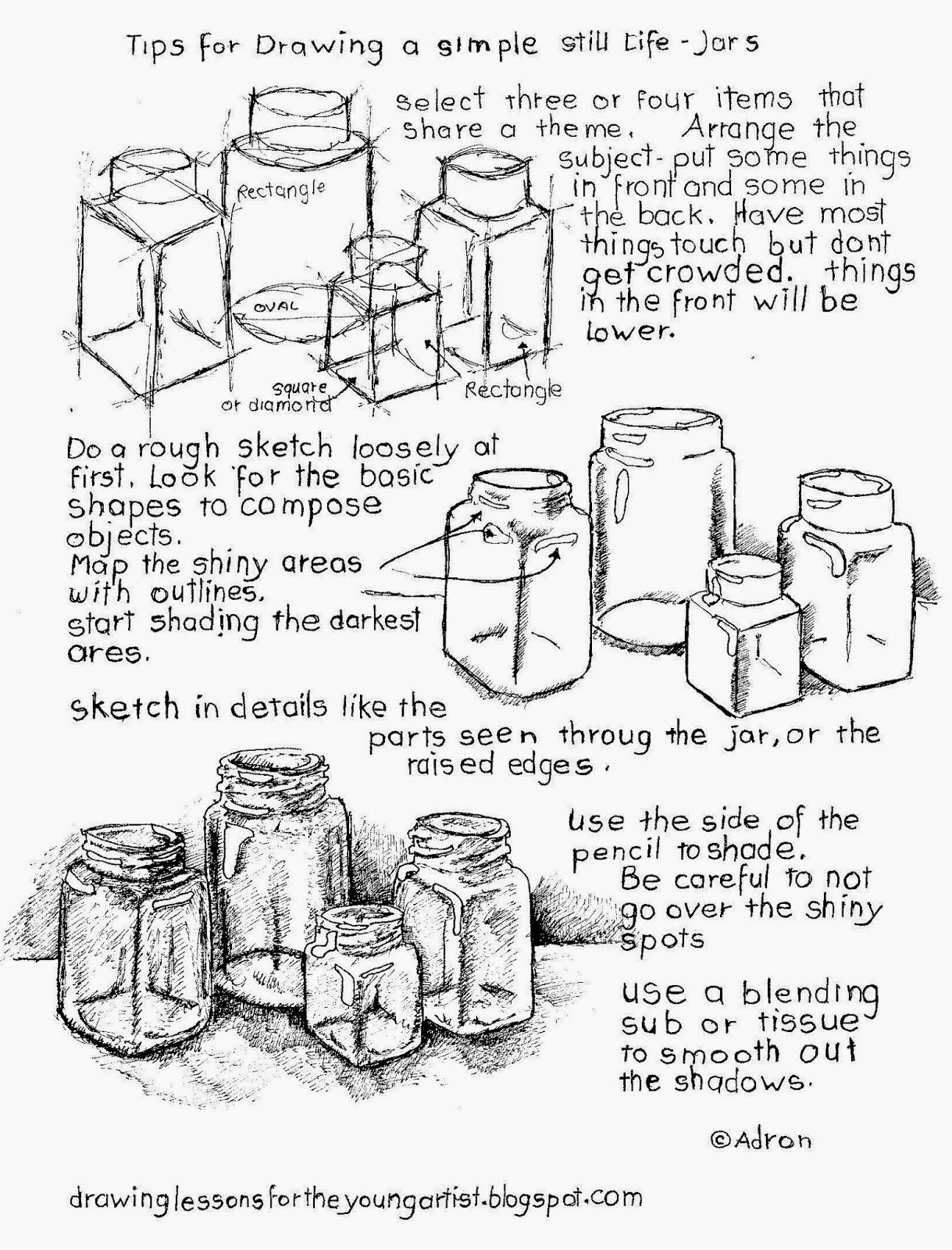 Tips For How To Draw A Still Life, Free Printable Worksheet. (How To - Free Printable Drawing Worksheets