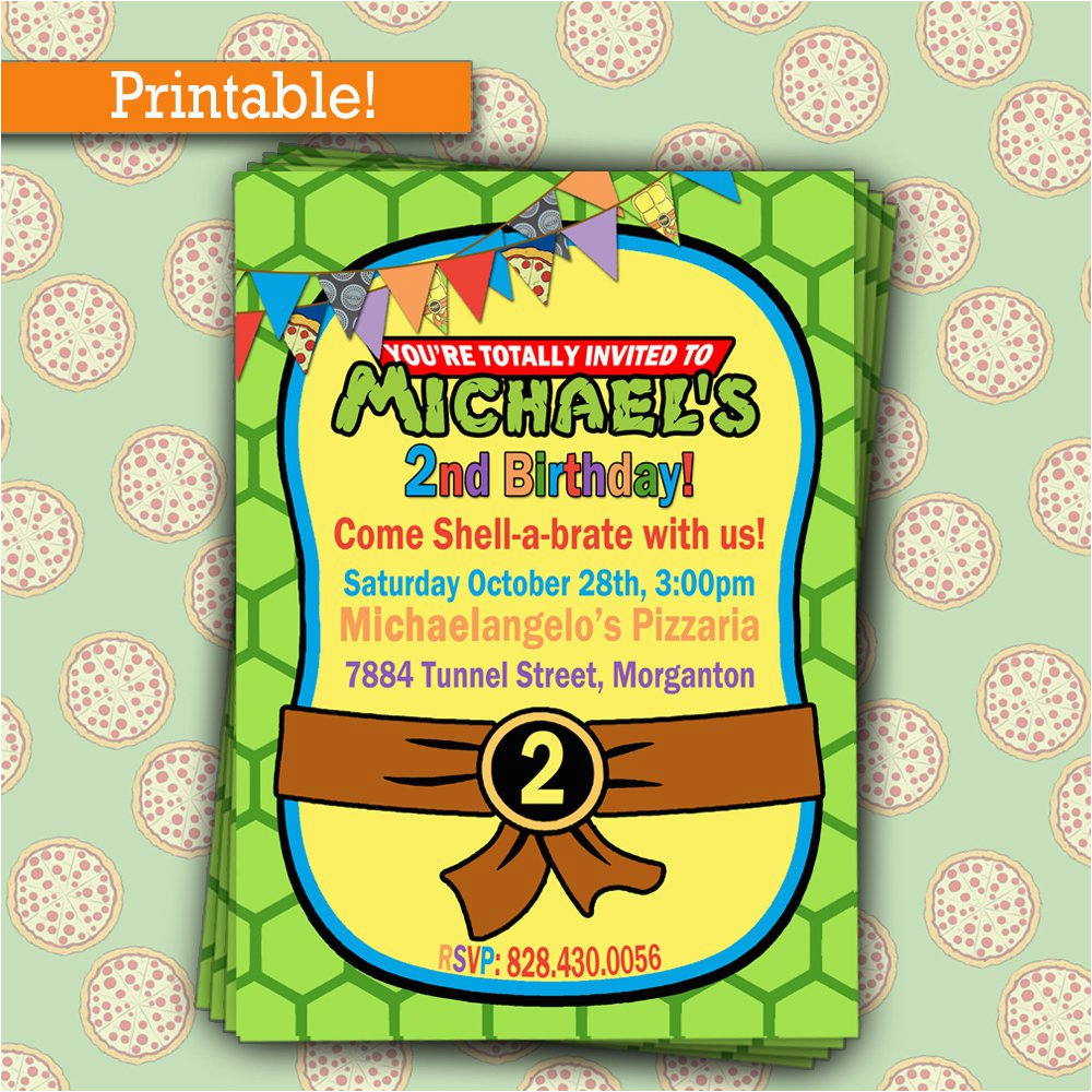 Tmnt Birthday Invitations Free Printable Teenage Mutant Ninja - Free Printable Ninja Turtle Birthday Invitations