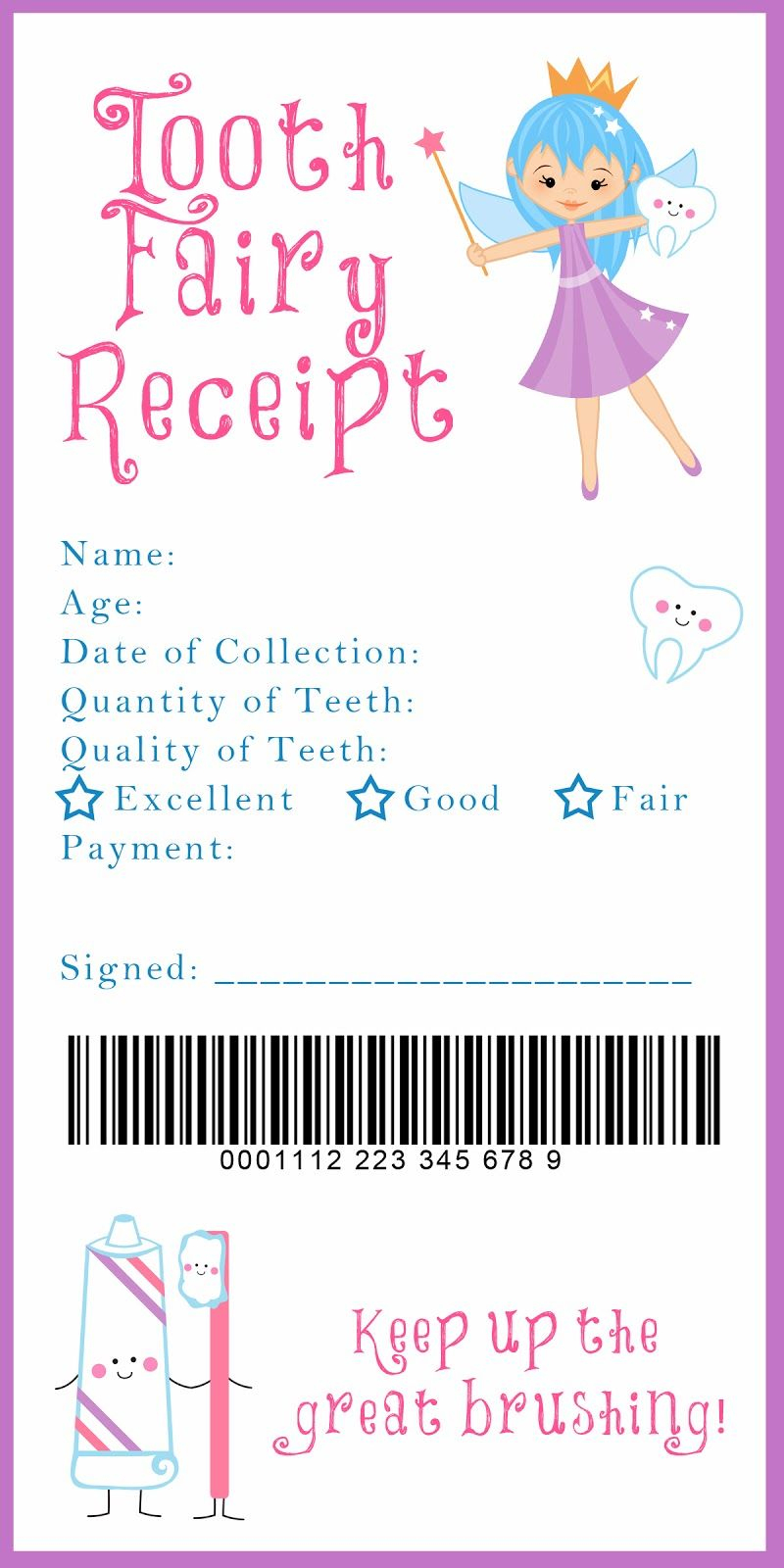 Tooth Fairy Receipt And Many Other Awesome Printables | Kids - Tooth Fairy Stationery Free Printable