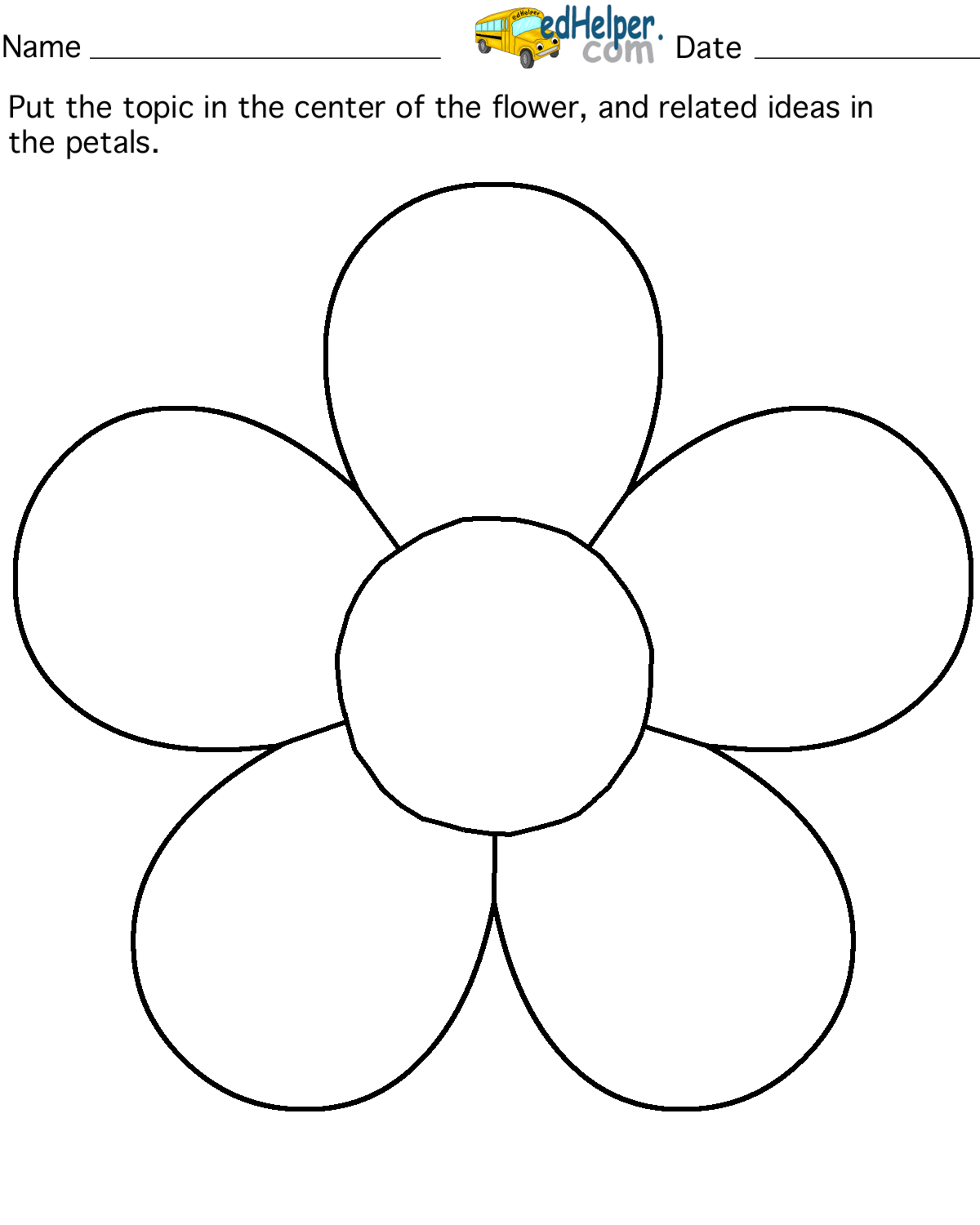 Topic Flower 5 Petals Edhelperclipart Www2 Serverdfgh4Bnmu - 5 Petal Flower Template Free Printable