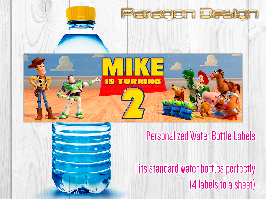 Toy Story Water Bottle Labels Personalized Printable | Etsy - Free Printable Toy Story Water Bottle Labels