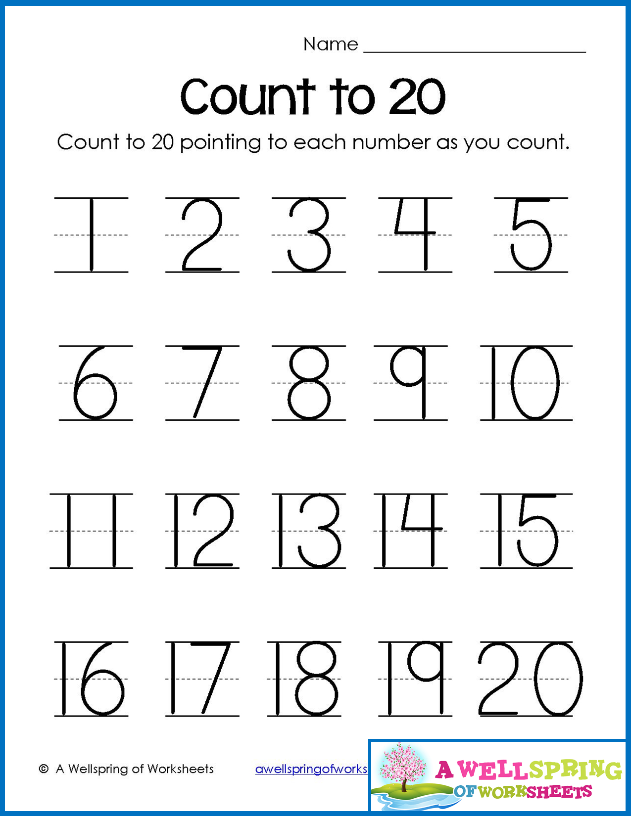 Trace Numbers 1-20, Write And Fill In The Numbers, Too - Free Printable Tracing Numbers 1 20 Worksheets
