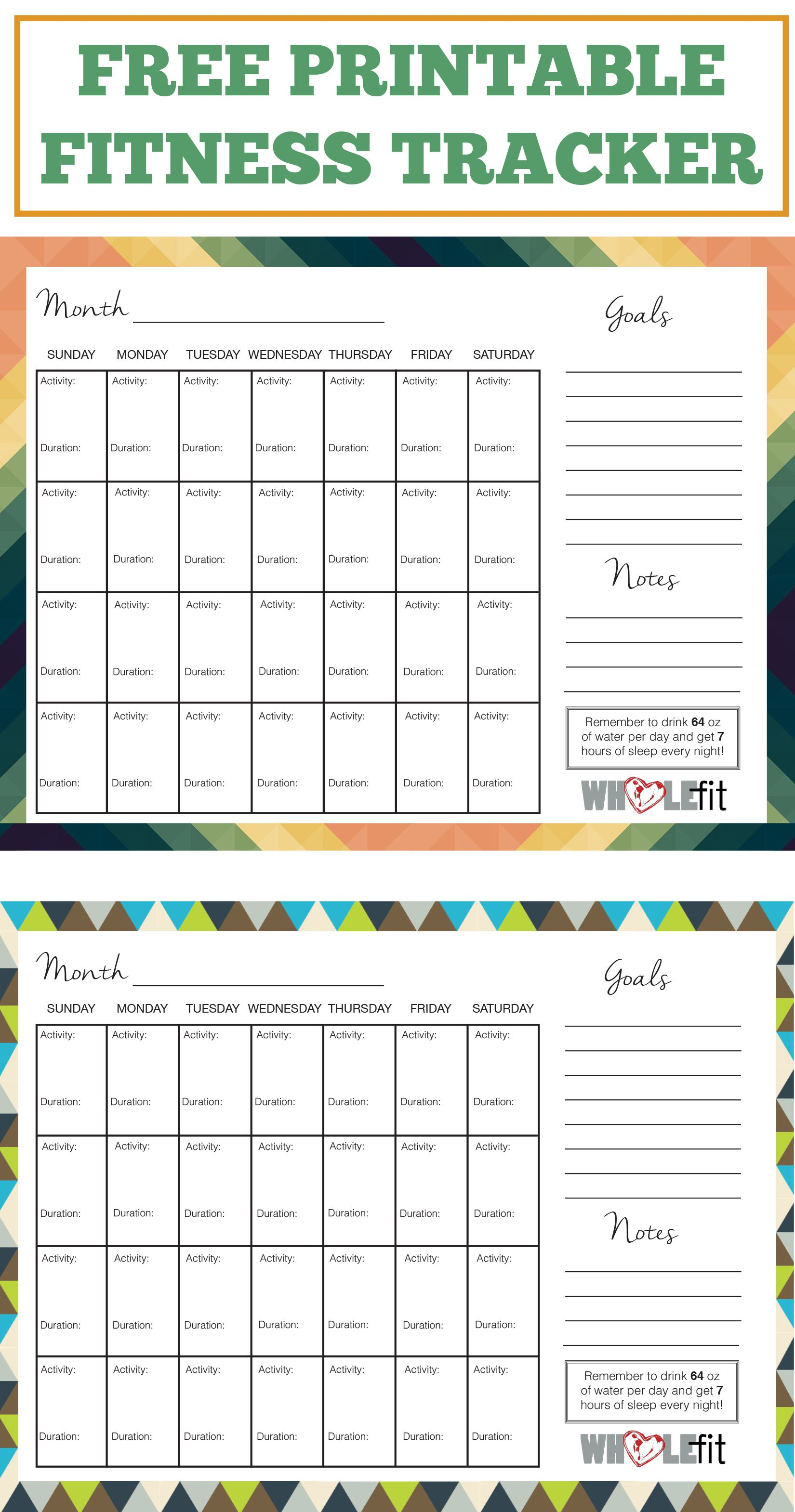Track Your Progress With These Free Printable Fitness Trackers - Free Printable Fitness Tracker