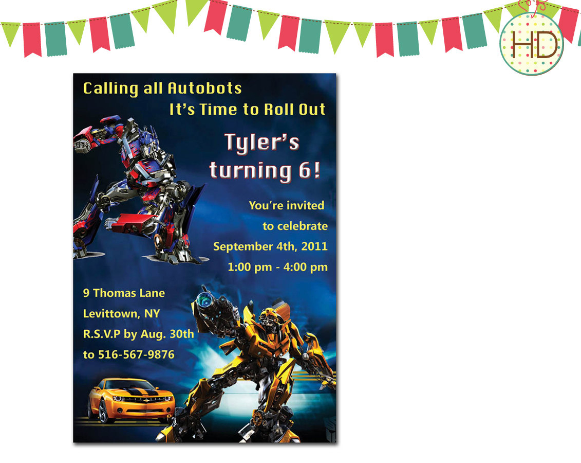 Transformers Birthday Invitation — Birthday Invitation Examples - Transformers Party Invitations Free Printable