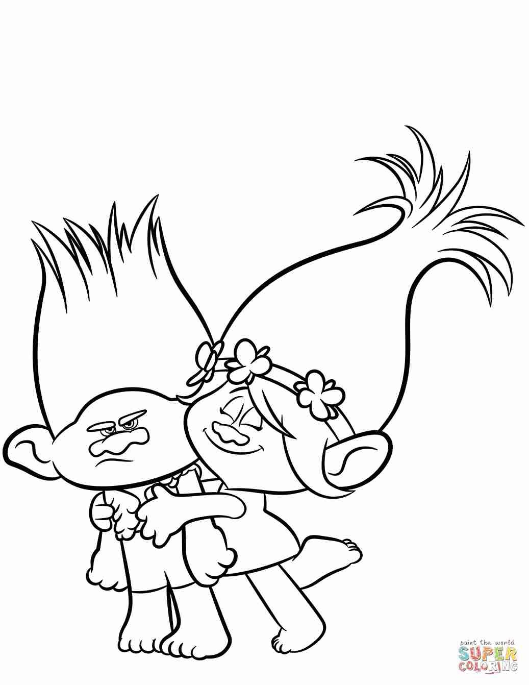 Troll Coloring Pages Branch Poppy From Trolls Page Free Printable - Free Printable Troll Coloring Pages