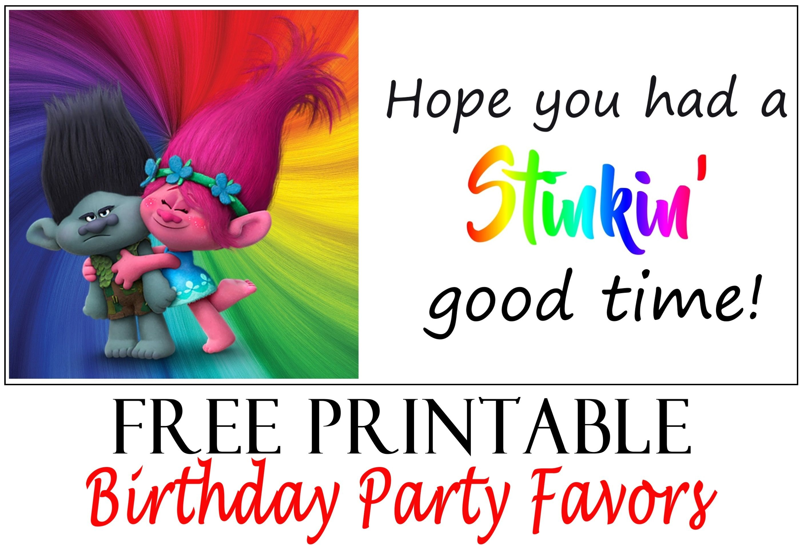 Trolls Birthday Party Printable Tags | Party Printables | Trolls - Free Printable Trolls