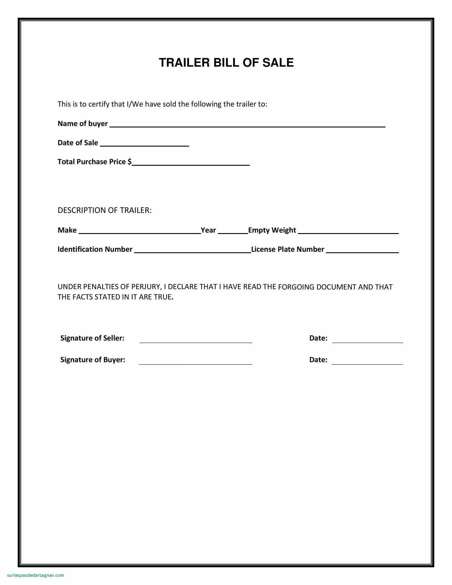 Truck Bill Of Sale Form Template With Free Motor Vehicle Bill Sale - Free Printable Bill Of Sale For Car