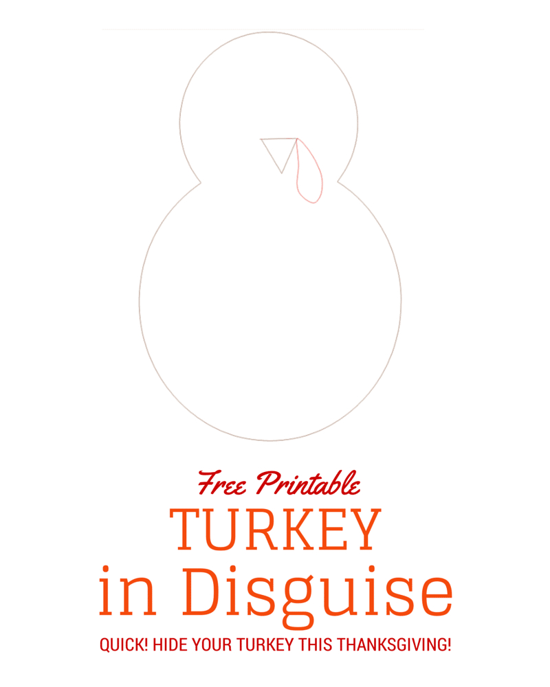 Turkey In Disguise Free Printable Template - Free Turkey Cut Out Printable