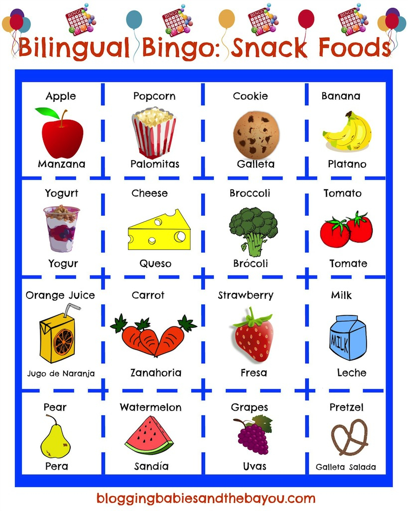 Turning Our Day Into La Merienda + Bilingual After School Bingo - Free Printable Spanish Bingo Cards