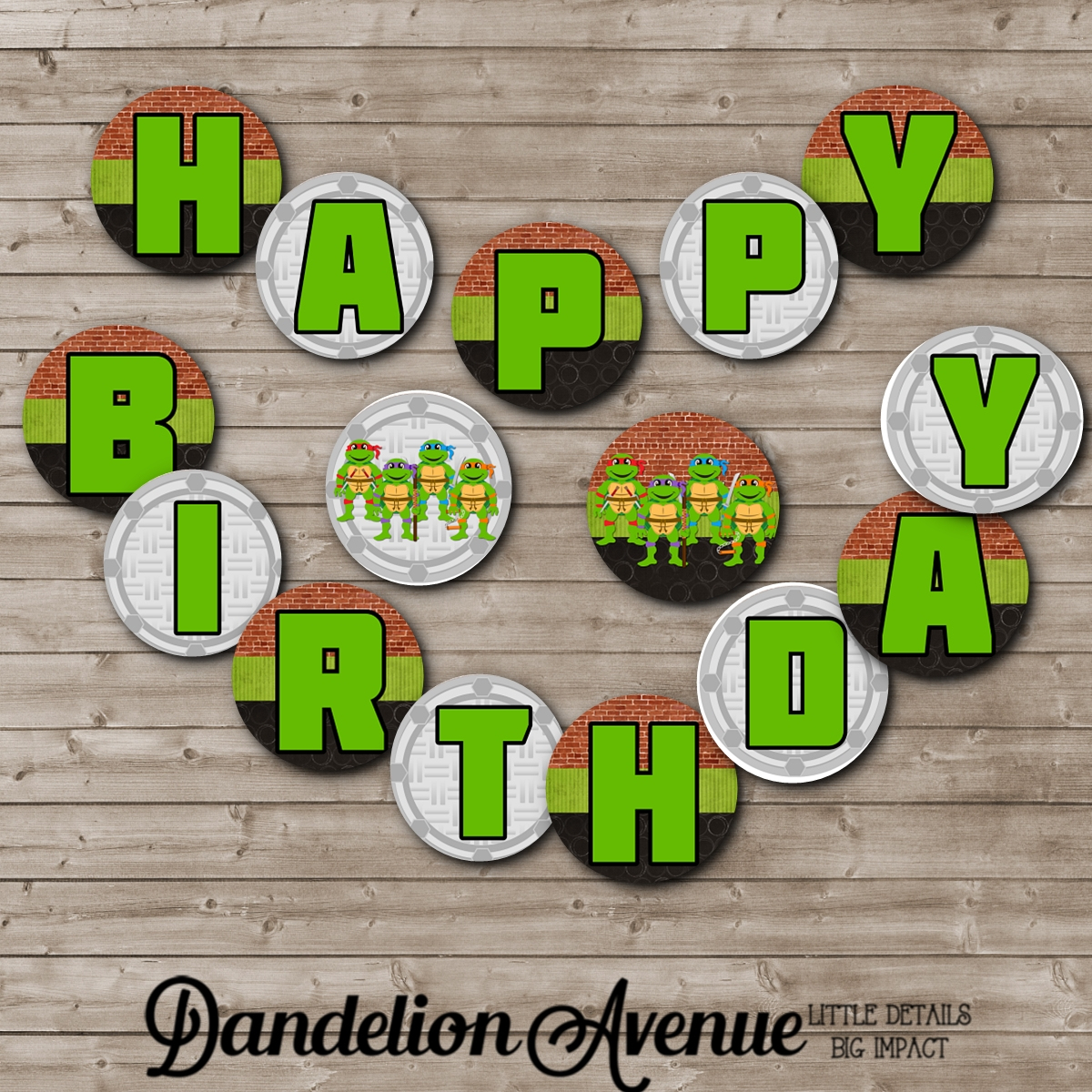 Turtle Ninja Birthday Printable Banner | Dandelion Avenue - Free Printable Ninja Turtle Birthday Banner