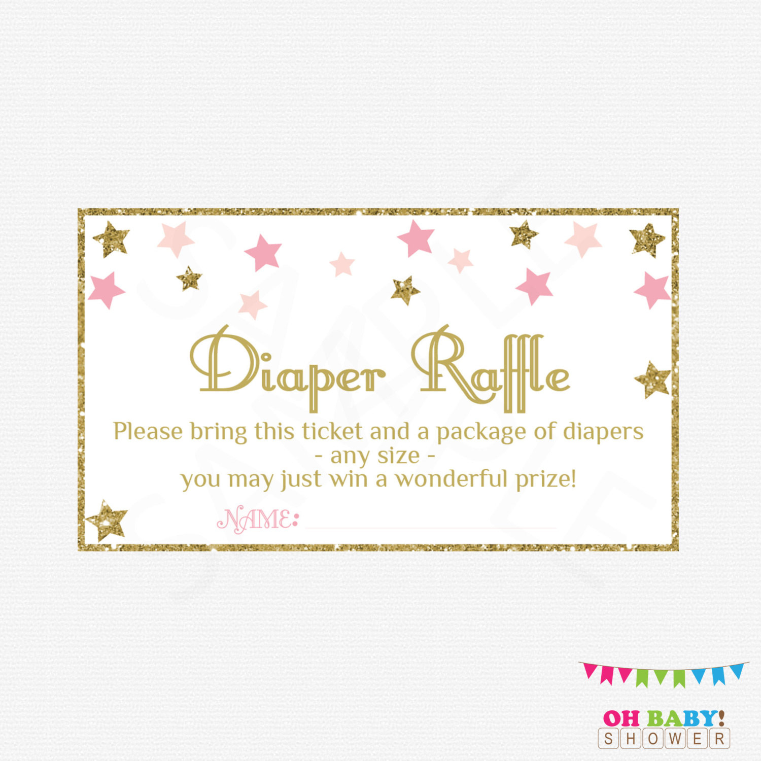 Twinkle Twinkle Little Star Baby Shower Diaper Raffle Ticket | Etsy - Free Printable Baby Shower Diaper Raffle Tickets