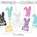 Typographic Easter Bunny Free Printables + Coloring Page | Free Pink   Free Printable Bunny Pictures