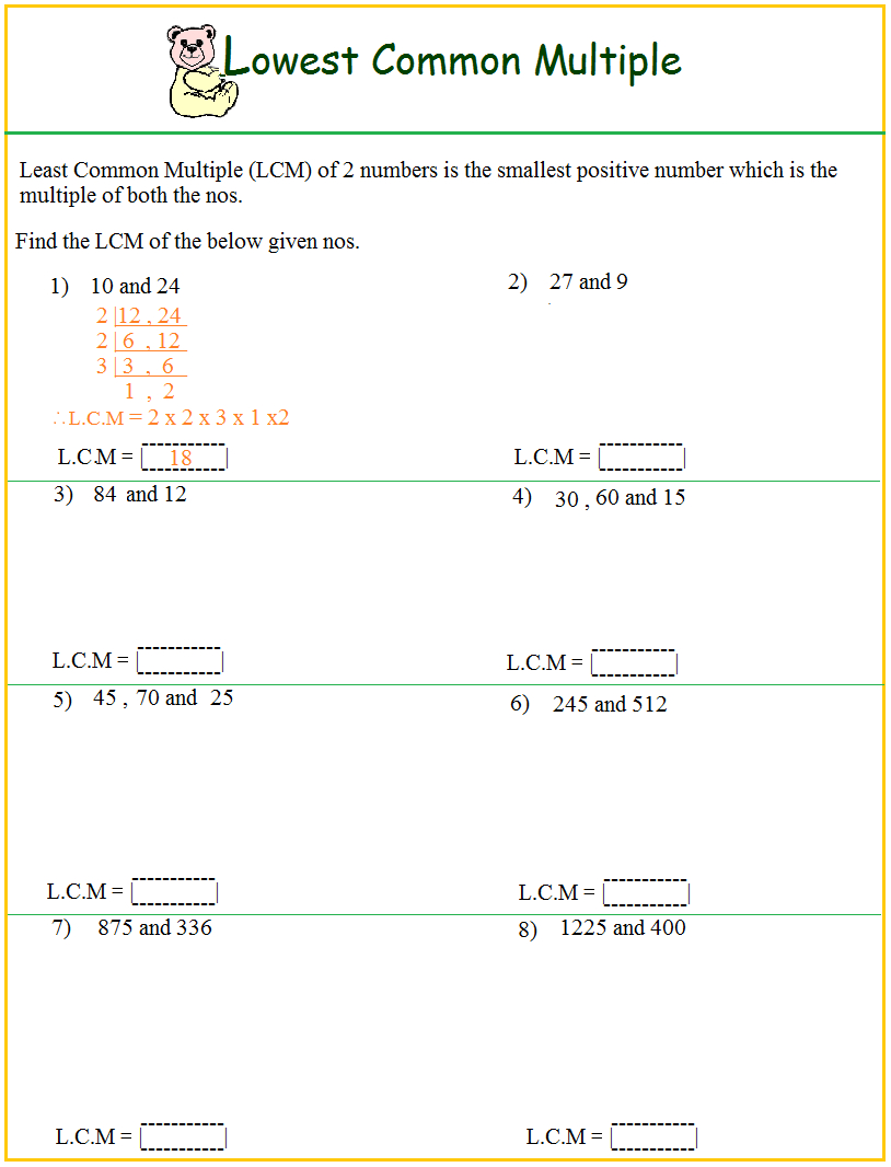 Uncategorized. Gcf And Lcm Worksheets. Waytoohuman Free Worksheets - Free Printable Lcm Worksheets