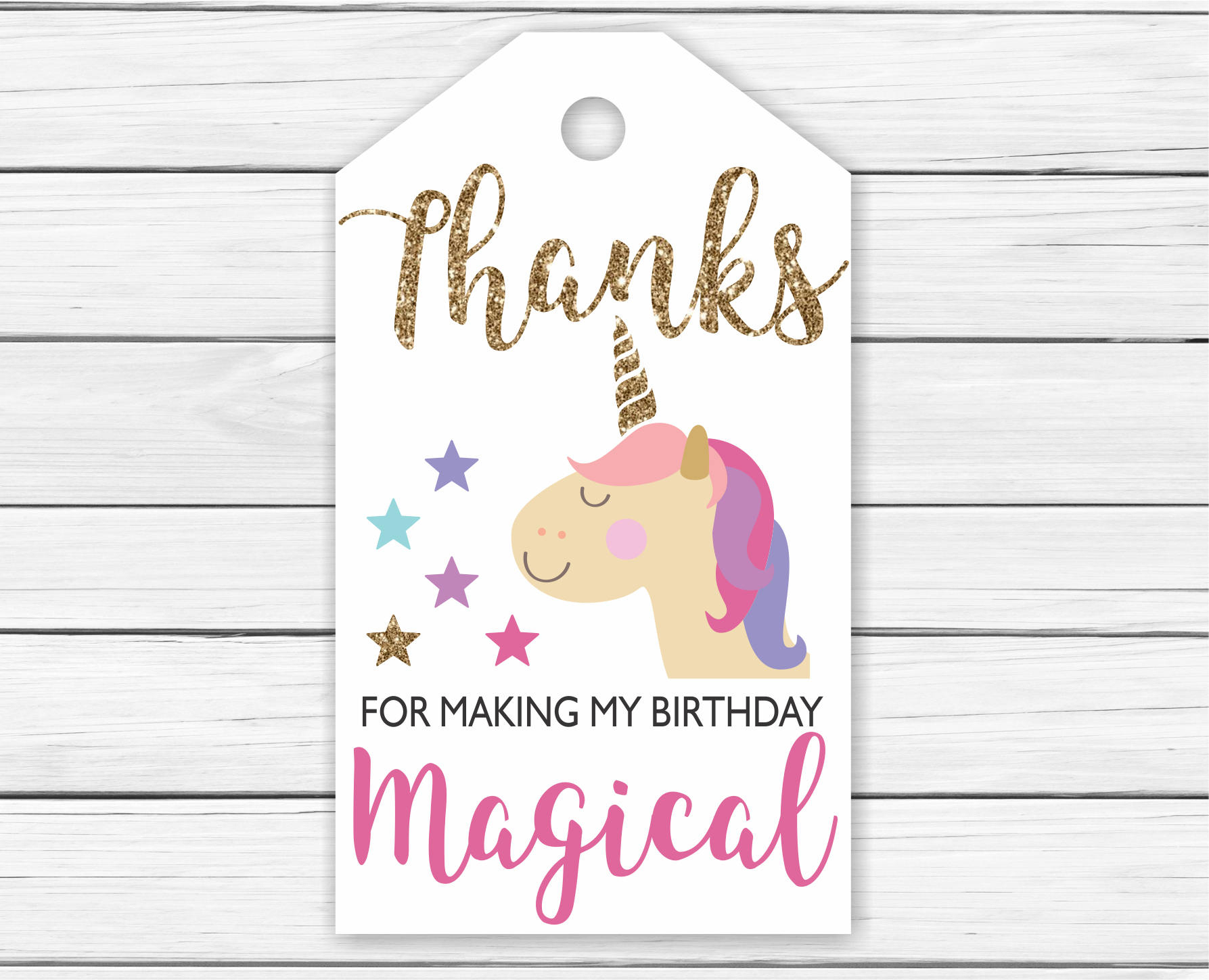 Unicorn Thank You Tags Printable Printable Unicorn Thank You | Etsy - Free Printable Thank You Tags For Birthday Favors