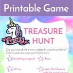 Unicorn Treasure Hunt Game Free Printable | Birthday Party   Unicorn Name Free Printable